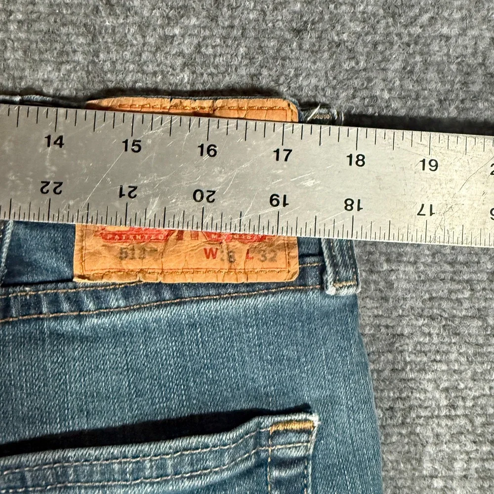 Levis 513 Slim Straight Jeans Mens 38x32 Blue Medium‎ Wash Denim 08513-0200
